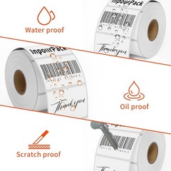 2×1 Direct Thermal Label Paper 1000/Roll for Shipping Barcodes White