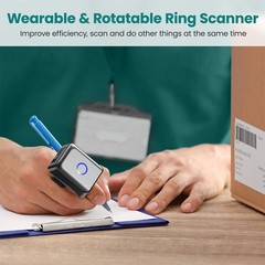 3-in-1 Wireless&Bluetooth&Wired 1D 2D QR Code Ring Barcode Finger Reader Scanner