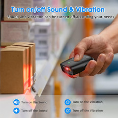 Mini Wireless Barcode Scanner, Barcode Scanner Bluetooth&Wireless 2.4Ghz and USB