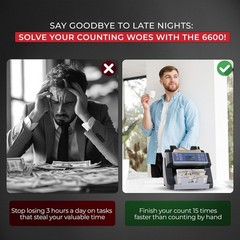 Fast 1,400 Notes/Min Money Counter with Detection