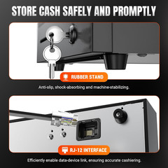 16″ Cash Register Drawer with 6 Bill & 4 Coin Tray for POS Systems