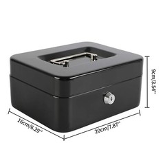 Cash Box with Money Tray,Storage Safe Lock Box with Key,Money Saving Organizer