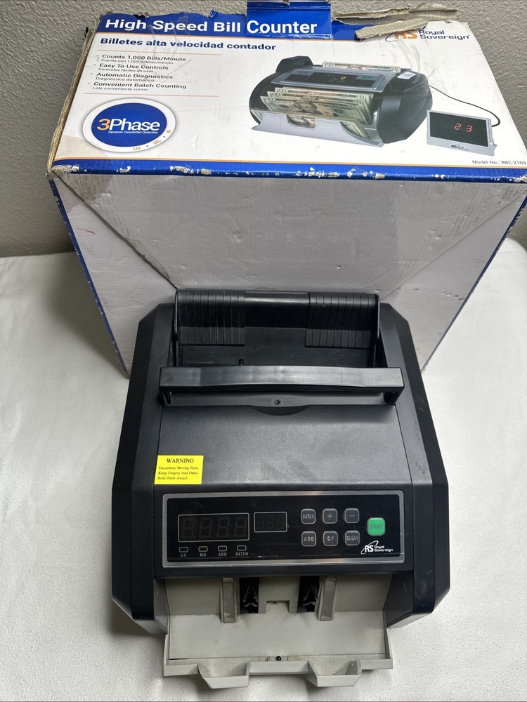 Royal Sovereign RBC-ES200 Bill Counter no power cord-READ
