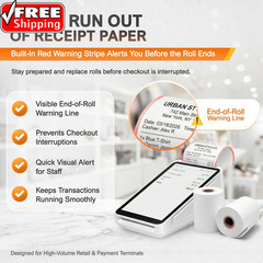 Square Terminal Paper Rolls 2 1/4″ X 55′ – BPA Free Thermal Receipt Paper for S