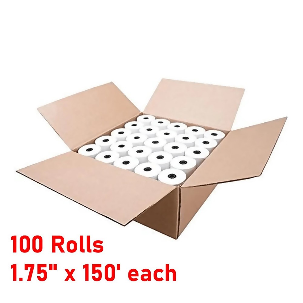 Iconex 9074-2233 Register Tape Rolls – 1.75″ x 150′ Bond Paper – 100 Rolls Case