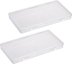 2 Pack Plastic Cash Box Clear Currency Tray Rectangular Cash Storage Holder