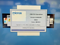 Micros Workstation 5A POS 400814-101 Terminal & Stand & Fingerprint Identifier