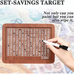 Wooden Money Savings Challenge Box $10000 $5000 $1000 DIY Reusable Piggy Bank