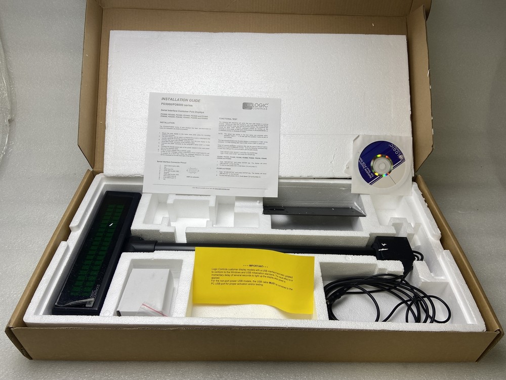 Logic Controls PD6000UBLACK Pole Display OPEN BOX