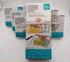 100 Tamper Evident Deposit Bags Don’t Trust Anyone 4 boxes of 25 NEW Unopened