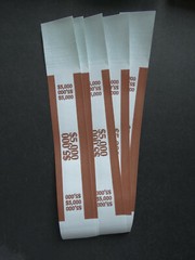 5 – Brown $5,000 Cash Money Self-Sealing Straps Currency Bands