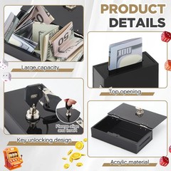 Acrylic Box for Gambler, Winners Bank Portable Safe Casino Money Pocket Sized…