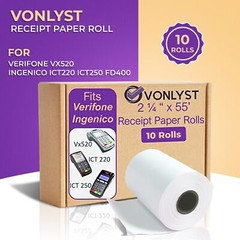 Thermal Paper Roll 2 1/4 X 55 for Verifone Vx520 Ingenico ICT220 ICT250 FD400…