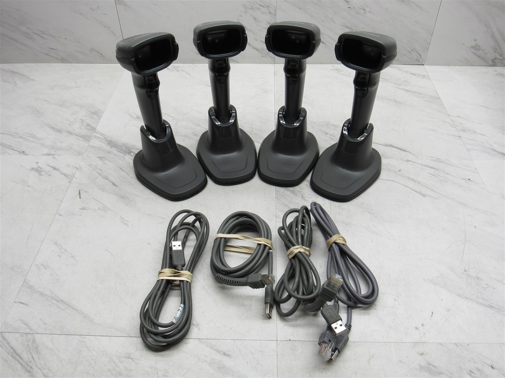 4 LOT Symbol DS4308 Wired Barcode Scanner w/ Stand & USB Cable