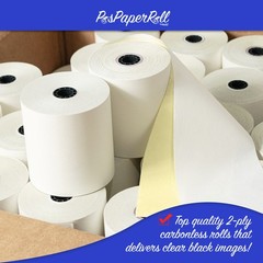 3″ x 95′ 2-PLY CARBONLESS BOND PoS RECEIPT PAPER – 50 ROLLS ** FREE SHIPPING **