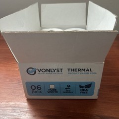 VONLYST THERMAL RECEIPT PAPER ( 3 1/8 IN WIDE X 230 FT ) 6 ROLLS