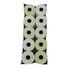 10 Rolls 2-Ply 3″ x 90′ Carbonless POS Paper Rolls White/Canary