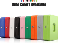 Locking Cash Box with Lock,Money Box with Cash Tray,Lock Safe Box with Key Money