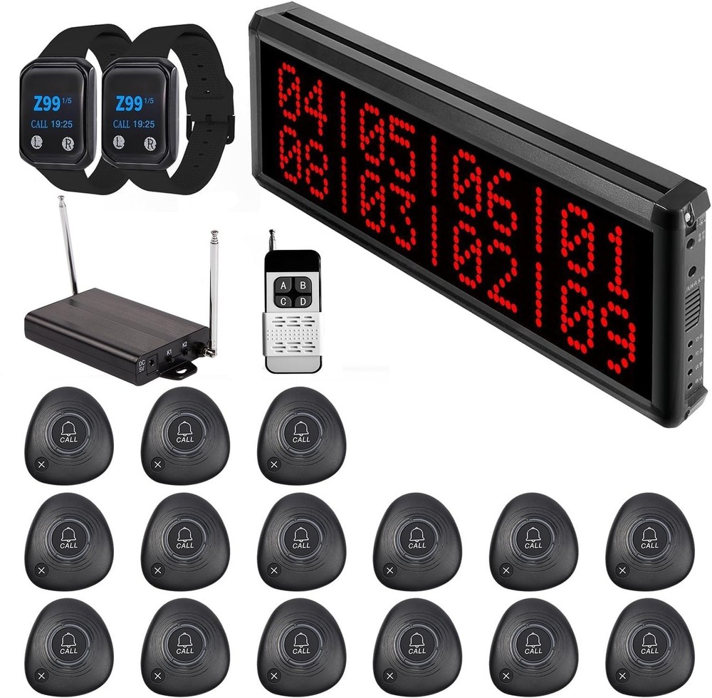 Wireless Calling System 1600+ Feet Restaurant Pager System with 1 Call Number…