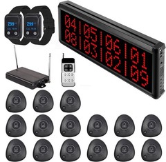 Wireless Calling System 1600+ Feet Restaurant Pager System with 1 Call Number…