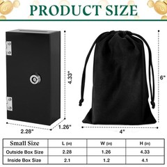 Pocket Size Acrylic Cash Box for Gambler, Winners Bank with 2 Keys Storage Ba…