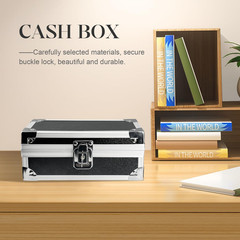Lockable Cash Box with Key, Aluminium Alloy Money Storage Box & Single-Row Curre
