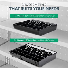 Volcora Cash Drawer Tray – 11.7 x 10.3 x 2.3 Inch Cash Register Insert – 4 Bi…