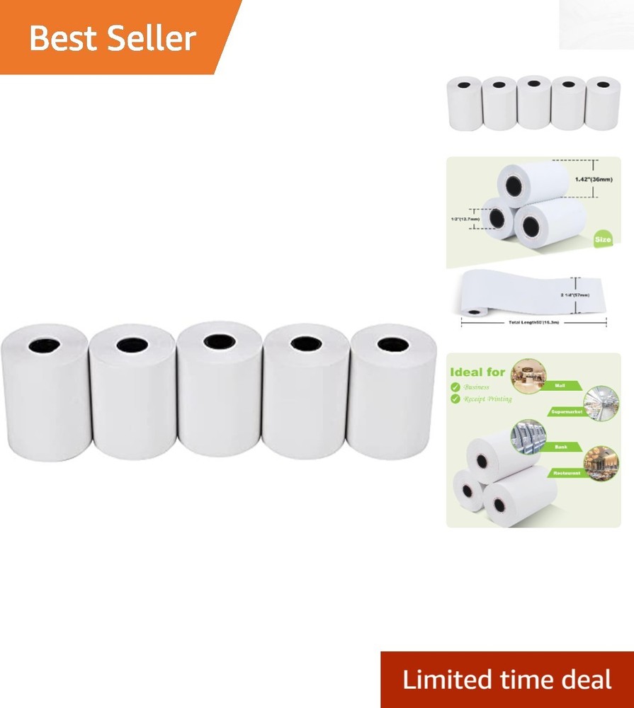 Biodegradable Thermal Receipt Paper: 10 Rolls, 2 1/4″ x 50′