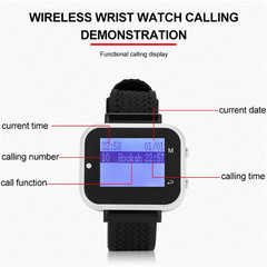 Wireless Restaurant Pager System 1 Display 10 Buttons 1 Watch Pager Nurse Call