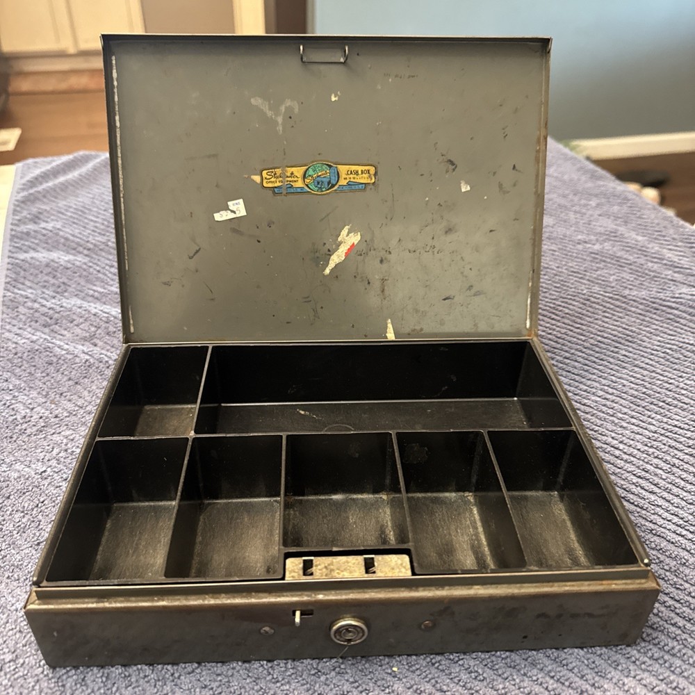 Vintage ASCO Steelmaster Metal Lock Cash Box W Cash Drawer No Key – Art Steel Co