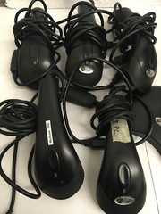 LOT of 5 USB handheld barcode scanners GNSA177 unbranded with 1 stand