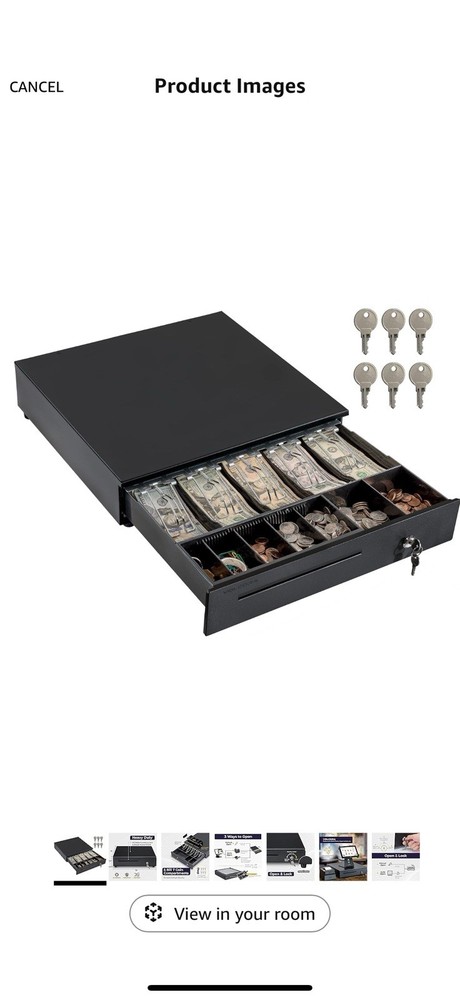 Volcora Cash Register Drawer for Point of Sale POS System with Round Corners …