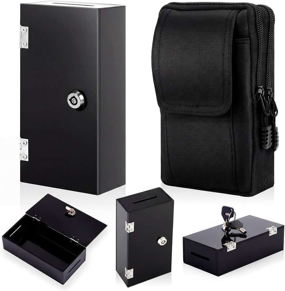Extra Large Acrylic Box Winners Bank Portable Cash Box with 2 Keys Pocket Sized
