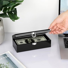 Acrylic Lockable Cash Box, Cash Organizer, Single Row Currency Tray Storage