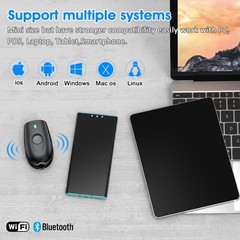 Bluetooth Barcode Scanner Mini 1D Portable 3-in-1 Wireless USB Wired Reader