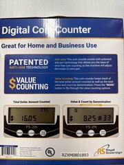 Royal Sovereign Electric USD Coin Counter/Sorter, 2 Rows, Anti-Jam (FS-2N)