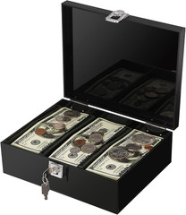 Acrylic Lockable Cash Storage Box 3 Slots Money Holder Cash Organizer Currency T