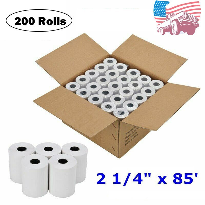 200 Rolls 2 1/4″ x 85′ Cash Registers Credit POS Receipt Thermal Paper Lables