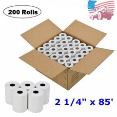 200 Rolls 2 1/4″ x 85′ Cash Registers Credit POS Receipt Thermal Paper Lables
