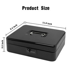 Secure Steel Cash Box with Combination Lock and Removable Tray – Metal Money …