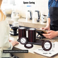 TD163 Restaurant Pagers 20 Coasters Buzzer Paging System Wireless for Restaurant