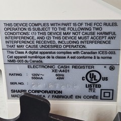 Sharp XE-A401 Electronic Cash Register Thermal Printer Tested Working