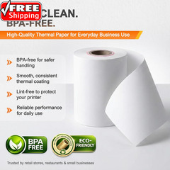 Square Terminal Paper Rolls 2 1/4″ X 55′ – BPA Free Thermal Receipt Paper for S