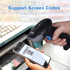 1D 2D QR Barcode Scanner Wireless Handheld Cordless Bar Codes Reader with 200…