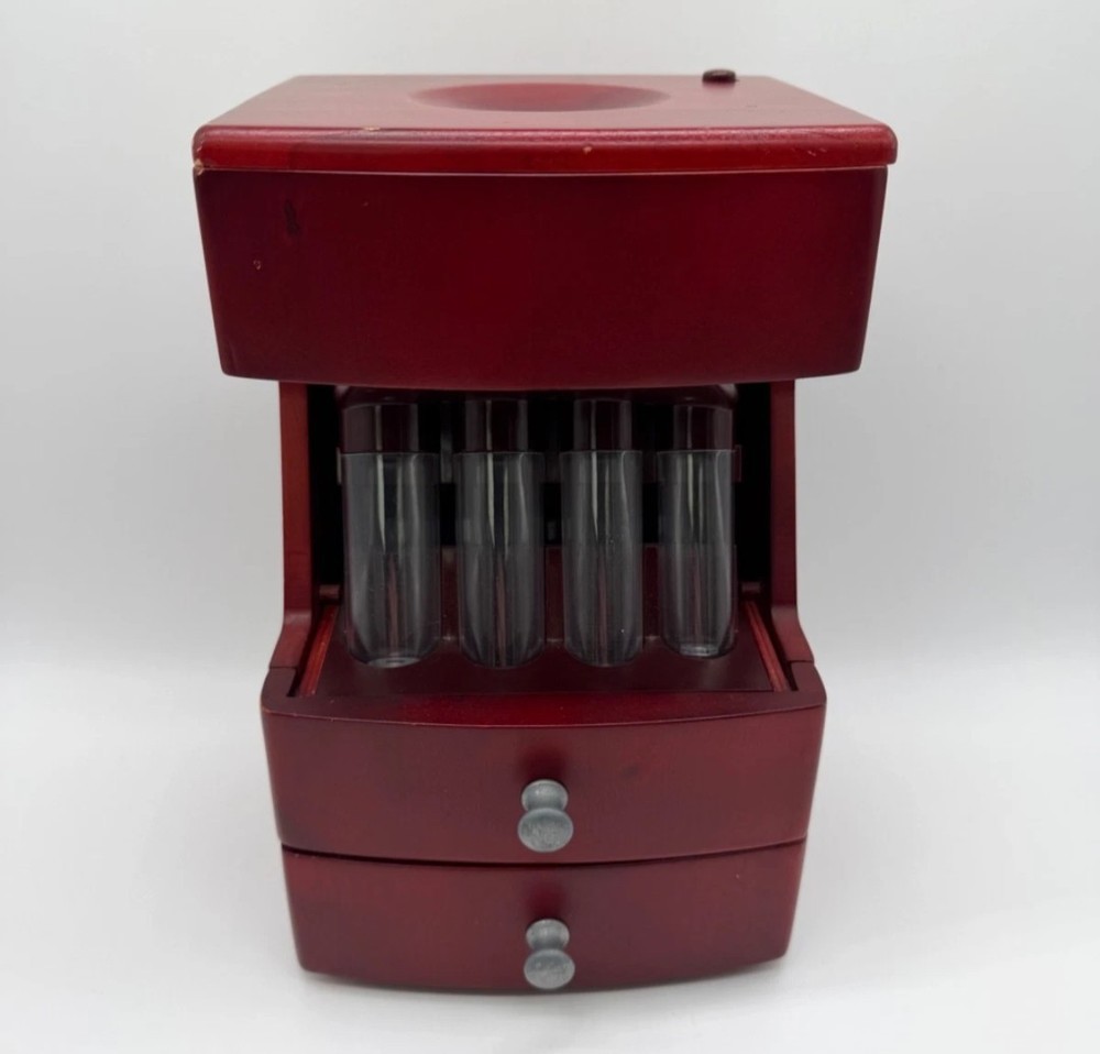 MAGNIF Deluxe Coin Sorter Wood CLASSIC CHERRY Box Lid Tubes Drawers