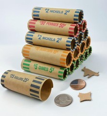 110 PCS Coin Wrappers Assorted Paper Rolls Penny Nickel Dime Quarter Bank Set