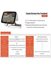 ZHONGJI® A7 Set-Double Touch Screen All-In-One POS Cash Register With Handheld S
