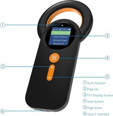 Innovative 3-in-1 Pet Microchip Reader with Rechargeable Battery & TFT Screen