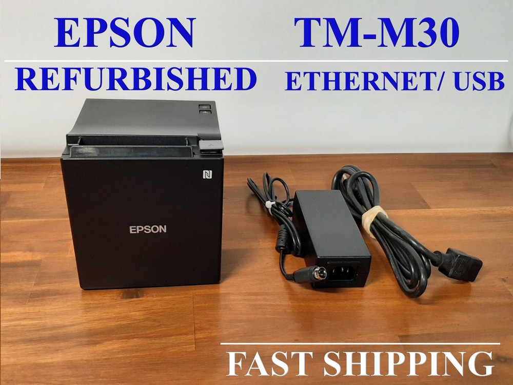 Epson TM-M30 POS Point of Sale Thermal Printer Ethernet USB w/ Power Supply