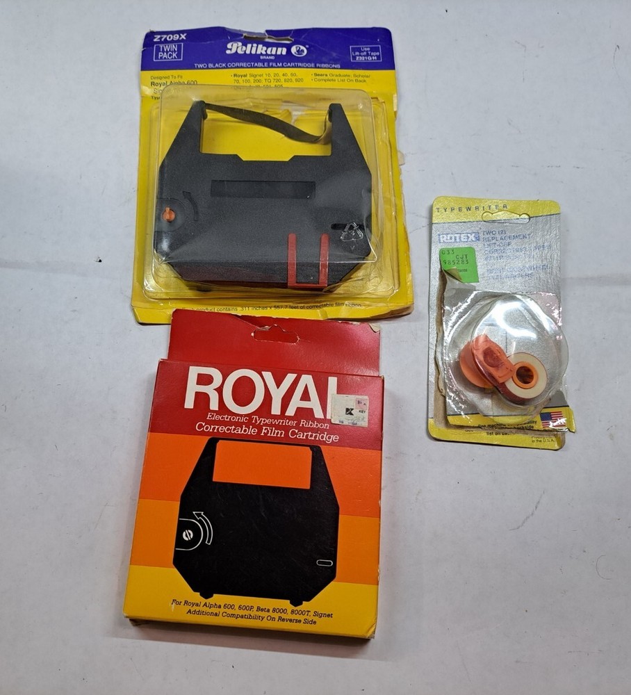 Royal Alpha 600/Beta 8000 Electronic Typewriter Ribbon Film and correction tape